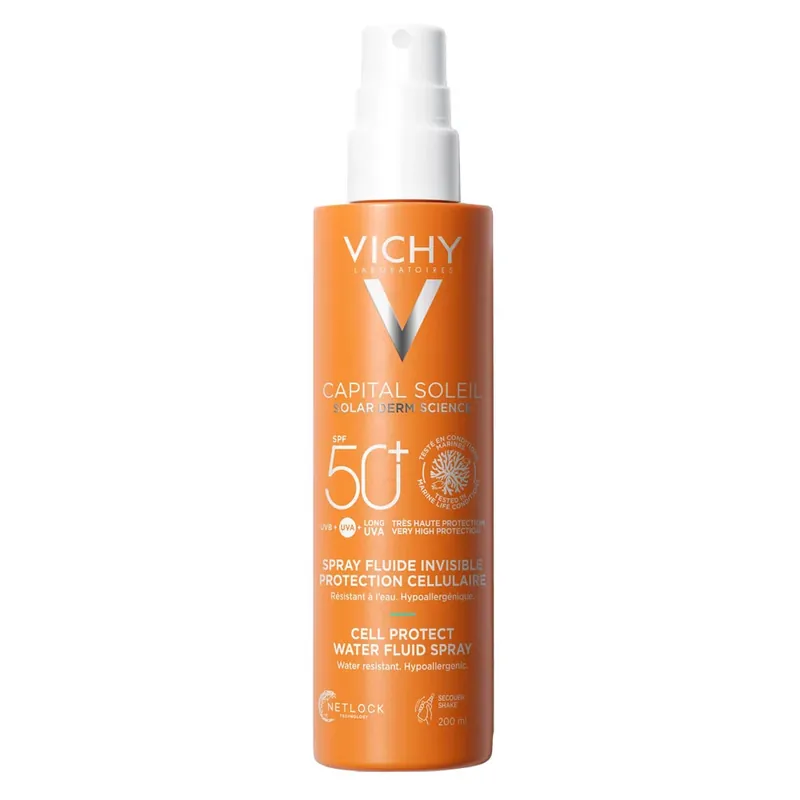 VICHY Capital Soleil Cell Protect Water Fluid spray SPF50+ (200ml) Azonnal elérhető