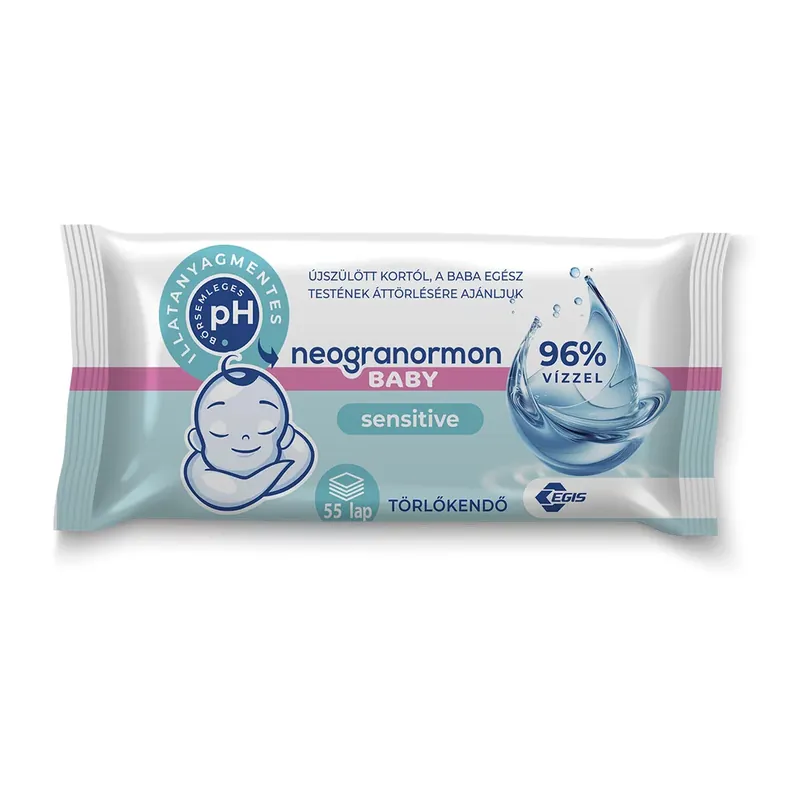 NEOGRANORMON Baby Sensitive törlőkendő (55db) Csak ma