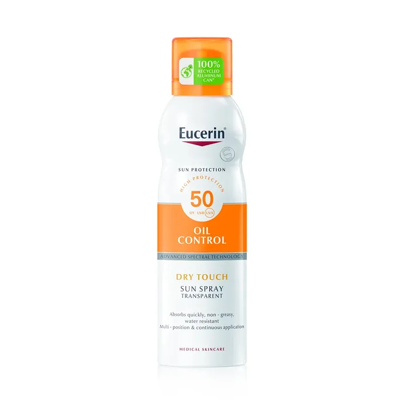 EUCERIN Sun Oil Control Dry Touch színtelen napozó aerosol spray SPF50 (200ml) Nézd meg most
