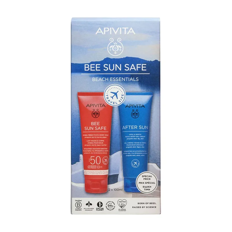 APIVITA BEE SUN SAFE utazó csomag (100ml+100ml) Kedvezményes ár