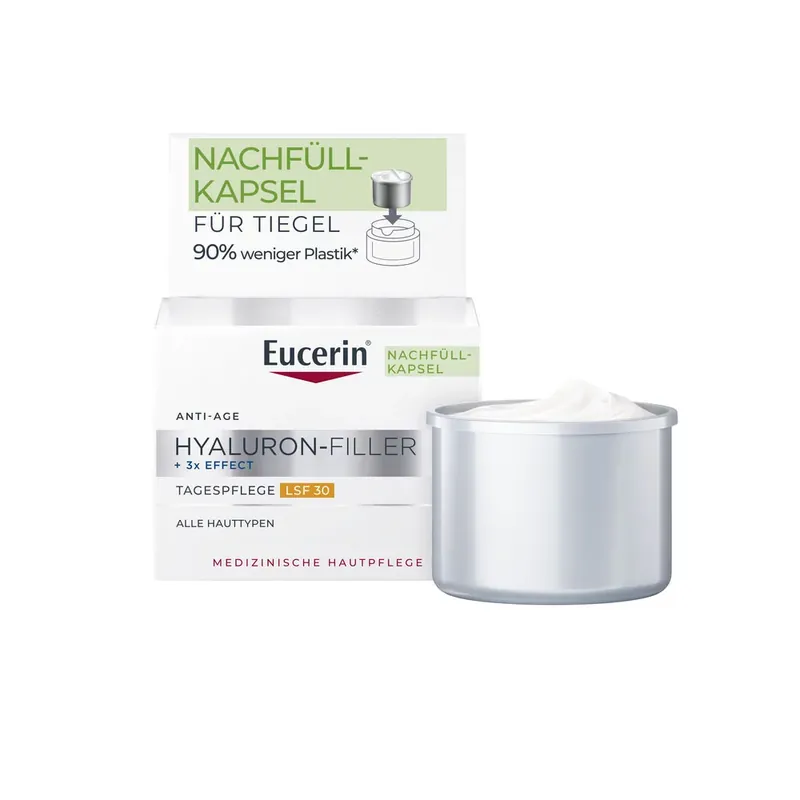 Csak ma EUCERIN Hyaluron-Filler +3x effect ráncfeltöltő nappali arckrém SPF30 öko-utántöltő (50ml)