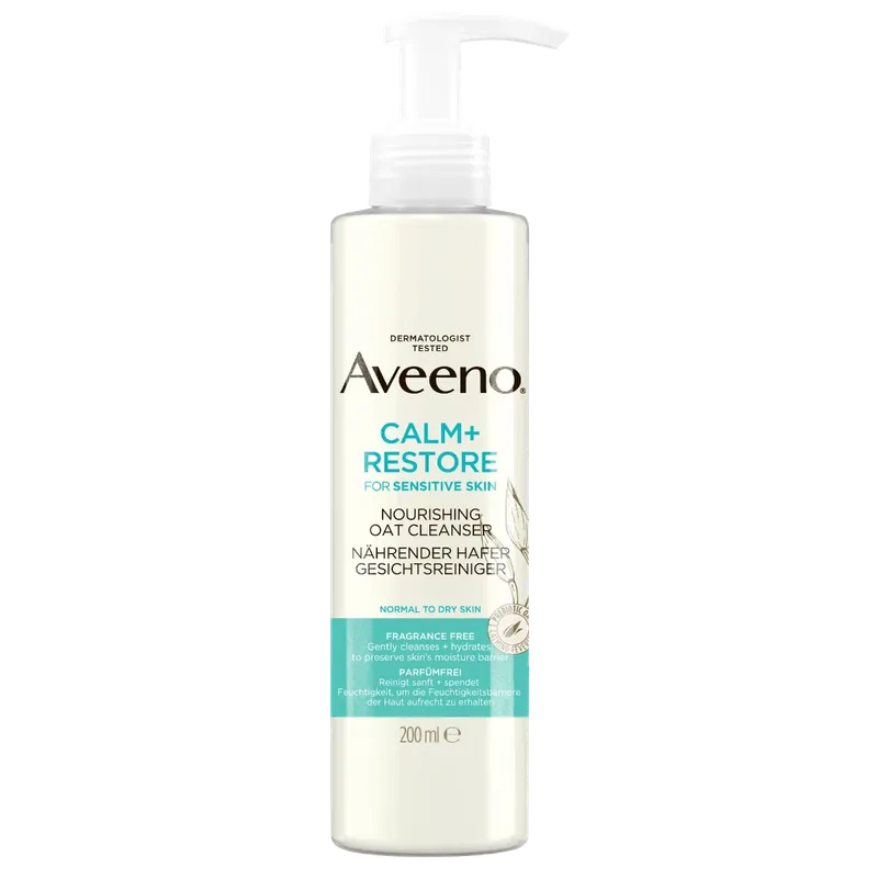 Gyors kiszállítás AVEENO Calm+ Restore tápláló arctisztító zabbal (200ml)