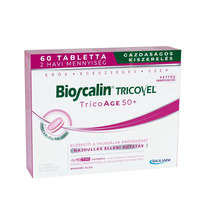 Exkluzív ajánlat BIOSCALIN Tricovel TricoAGE 50+ tabletta (60db)