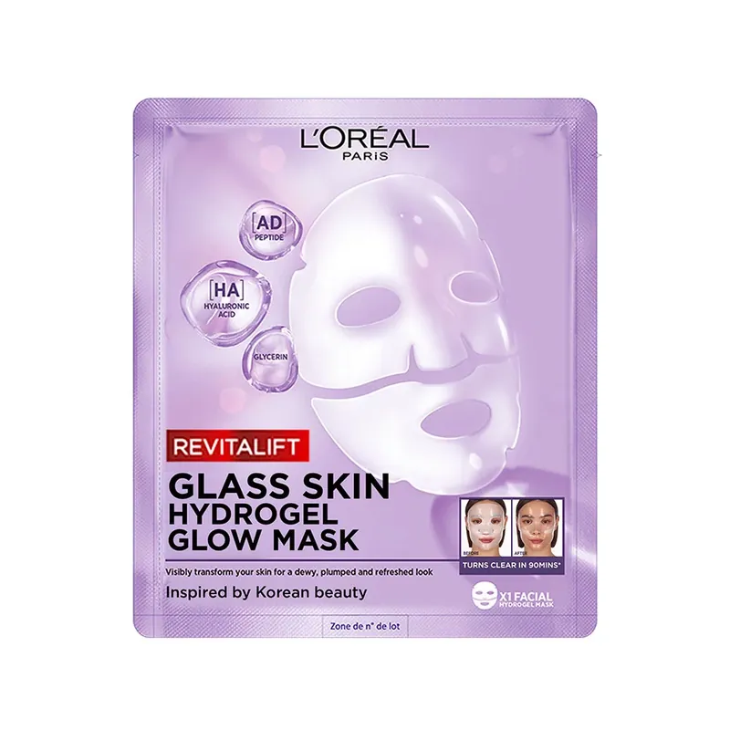 Ne maradj le L‘ORÉAL PARIS Revitalift Filler Glass Skin hidrogél ragyogást adó arcmaszk (25g)