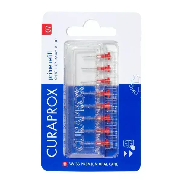 CURAPROX CPS 07 Prime utántöltő fogköztisztító kefe piros (8db) Exkluzív ajánlat
