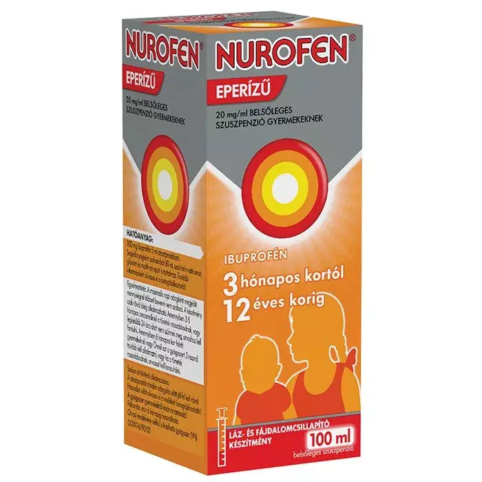 Rendeld meg most NUROFEN 20mg/ml belsőleges szuszpenzió gyermekeknek eperízű (100ml)