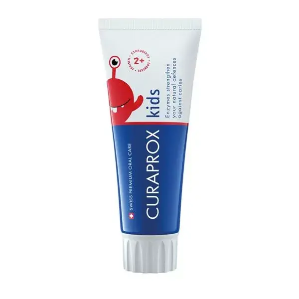 CURAPROX Kids gyermek fogkrém fluoriddal eper íz 2 éves kortól (60ml) Akció