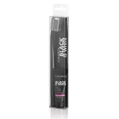 CURAPROX Black is White light pack csomag + mini fogkrém (8ml) Prémium