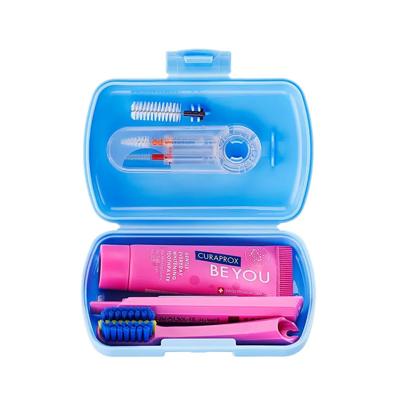 Olcsó CURAPROX Ortho Travel Set fogszabályzóhoz kék