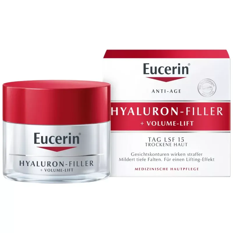 Alacsony ár Eucerin Hyaluron-Filler + Volume-Lift bőrfeszesítő nappali arckrém száraz bőrre SPF15 50 ml