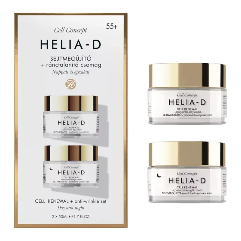 Árengedmény Helia-D Cell Concept Sejtmegújító +Ránctalanító arckrém csomag 50+50 ml