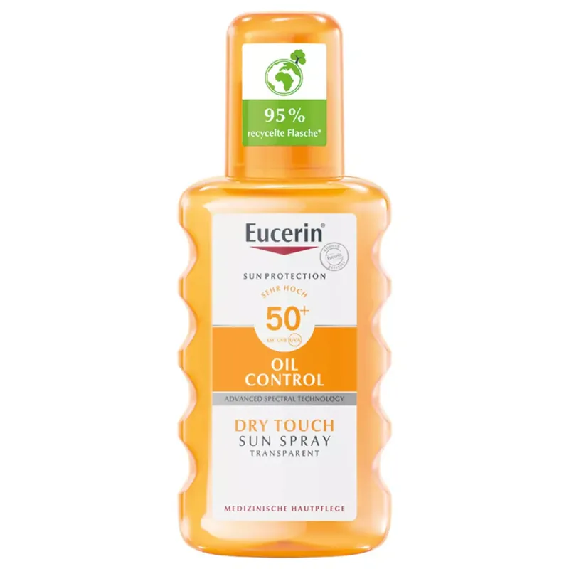 Eucerin Sun Oil Control Dry Touch színtelen napozó spray SPF50 200 ml Különleges ajánlat