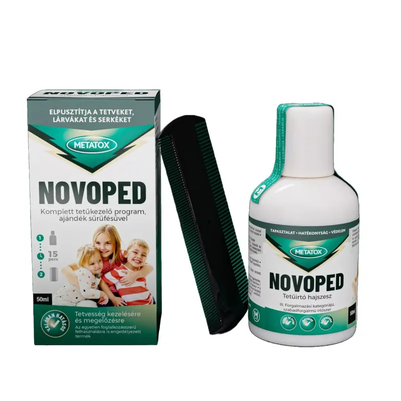 Novoped tetűírtó hajszesz 50 ml + ajándék sűrűfésű Utolsó esély