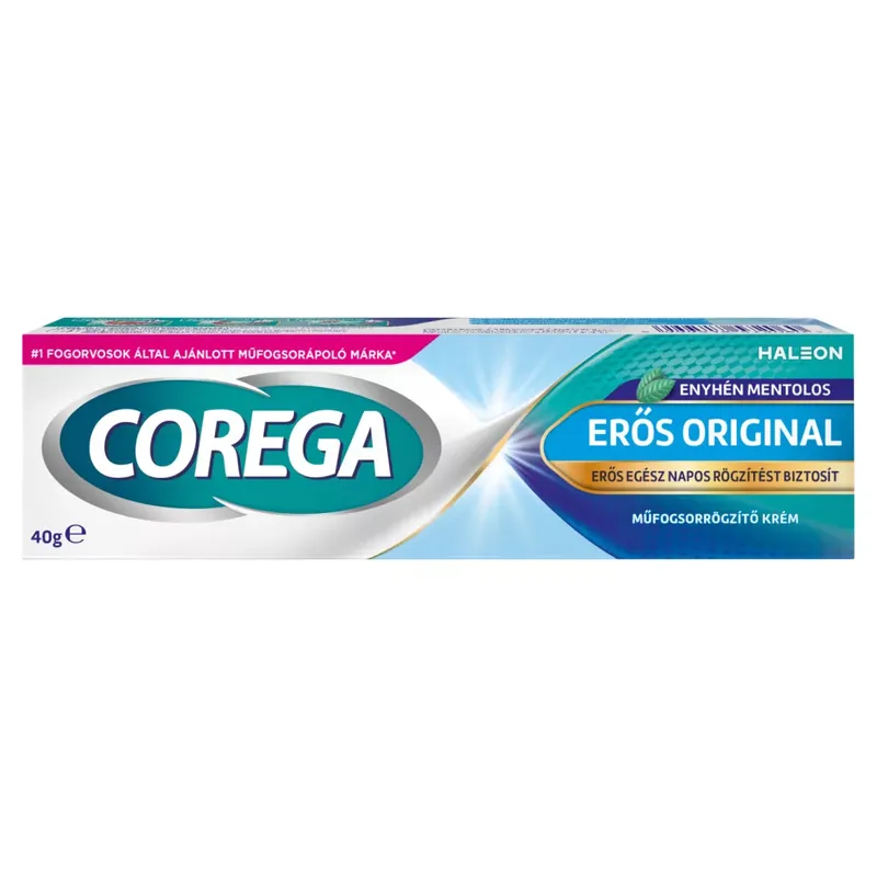 Expressz kézbesítés Corega Erős Original enyhén mentolos műfogsorrögzítő krém 40 g
