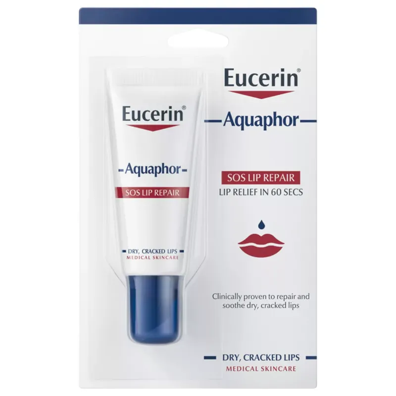 Árcsökkenés Eucerin Aquaphor SOS ajakbalzsam 10 ml