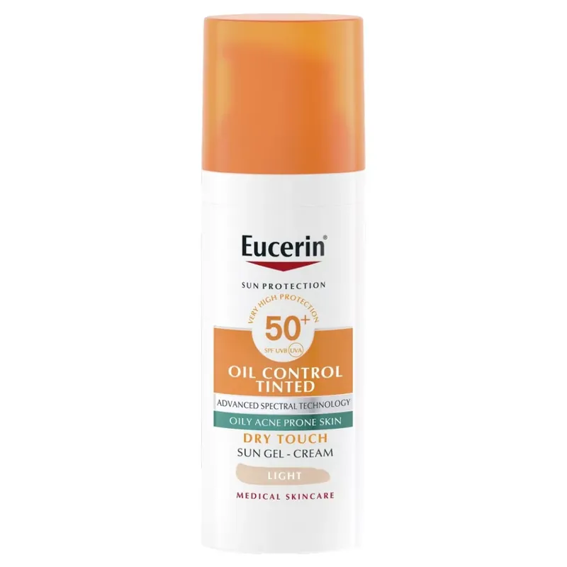 Eucerin Sun Oil Control színezett napozó gél-krém arcra light SPF50+ 50 ml Vedd meg online