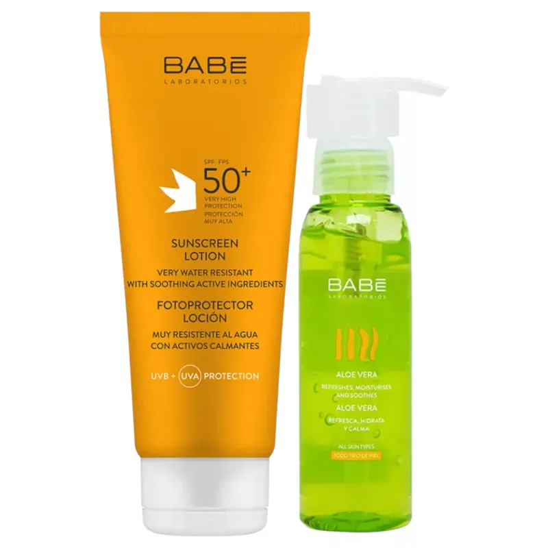 BABÉ SPF50+ Fényvédő tej 200ml + Aloe Gél 90 ml Outlet