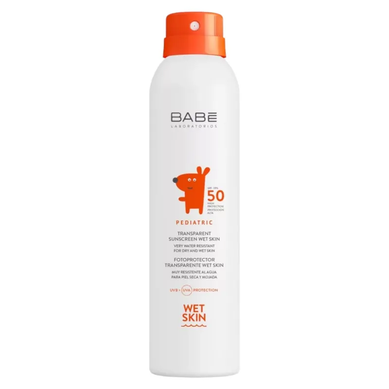 BABÉ Gyermek Wet Skin áttetsző fényvédő spray SPF50 200 ml Utolsó esély