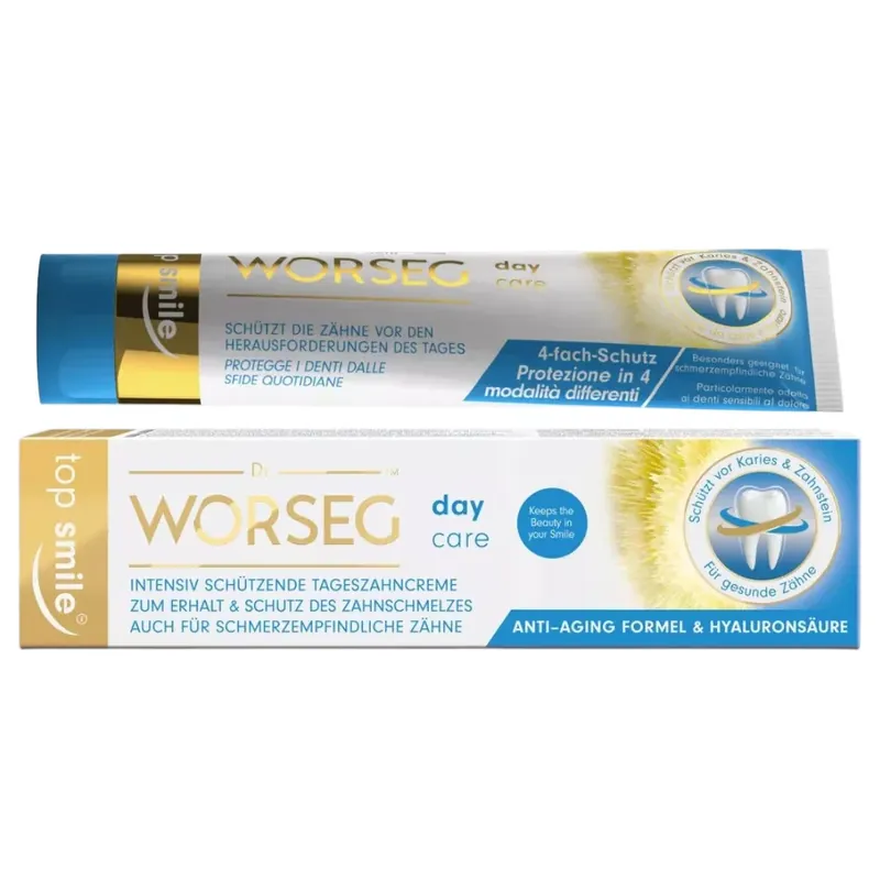Bestseller Dr. Worseg Top Smile nappali fogkrém 75 ml