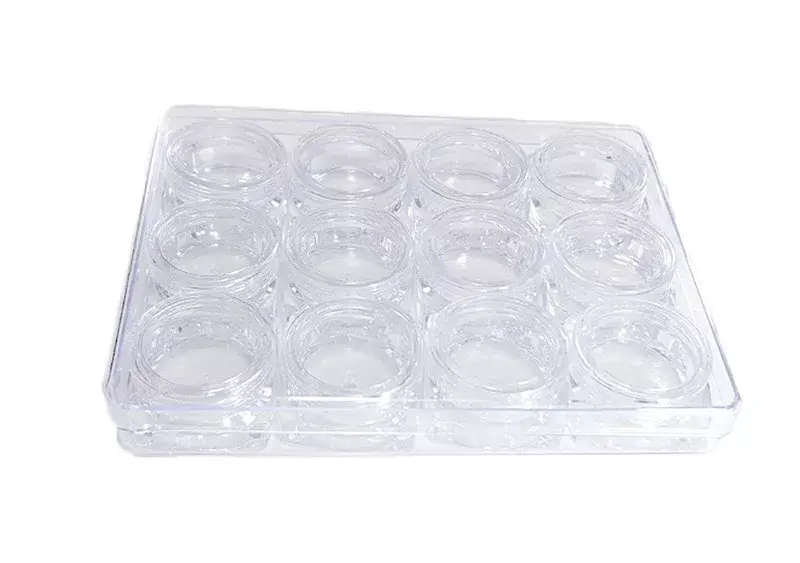 Árcsökkenés Plastic square jar 12x3 ml/tray 004 Transparent
