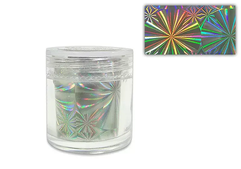 Transfer foil 15 Silver coloured star flakes Biztonságos fizetés