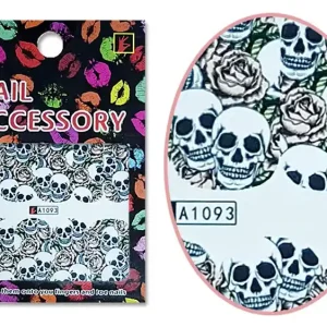 Acrylic effect sticker A1093 Skulls on a bed of roses Árcsökkenés