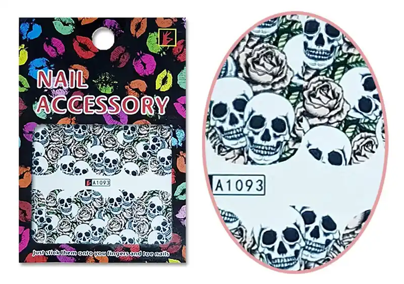 Acrylic effect sticker A1093 Skulls on a bed of roses Árcsökkenés