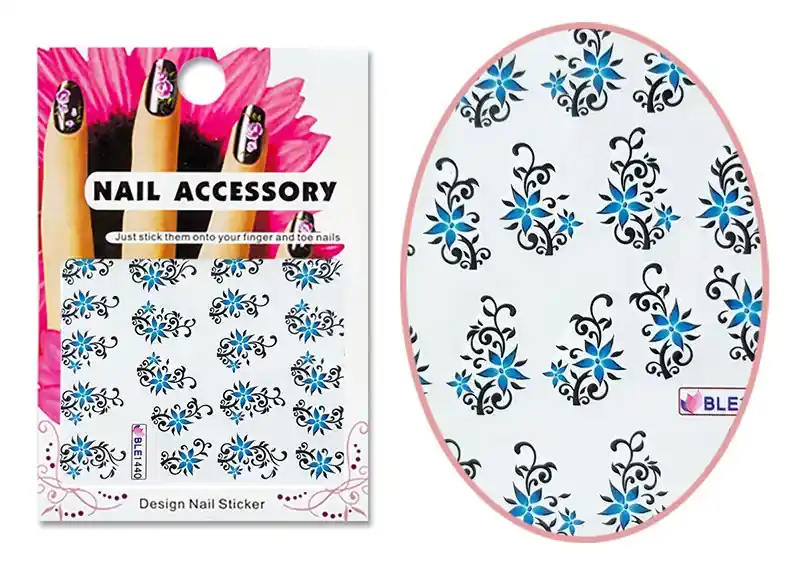Szuper ajánlat Acrylic effect sticker BLE-1440 Blue flowers