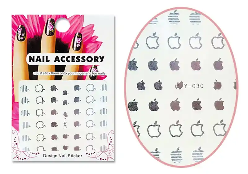 Újdonság Acrylic effect sticker Y-030-S Silver Apple logo