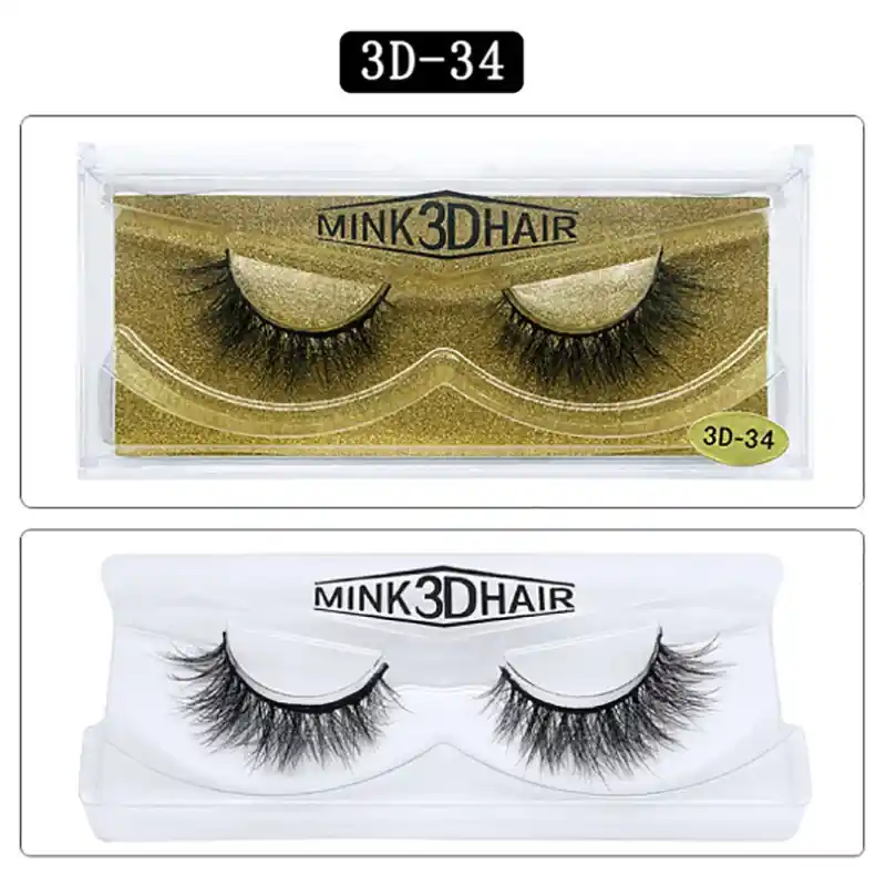 3D natural eyelashes 1 pair 3D-34 Natural black Ne maradj le