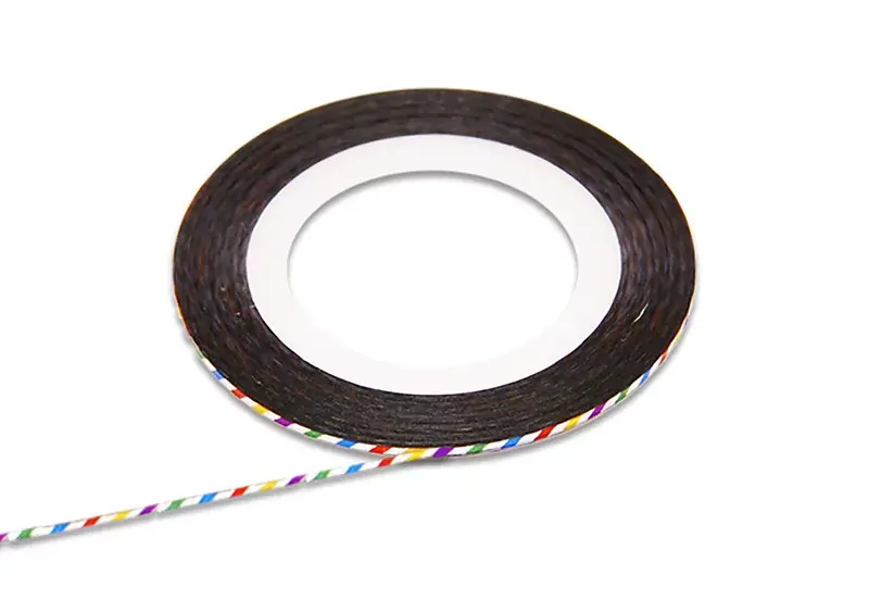 Kihagyhatatlan ajánlat Artificial nail decorative strip 19 Colourful stripes with glitter