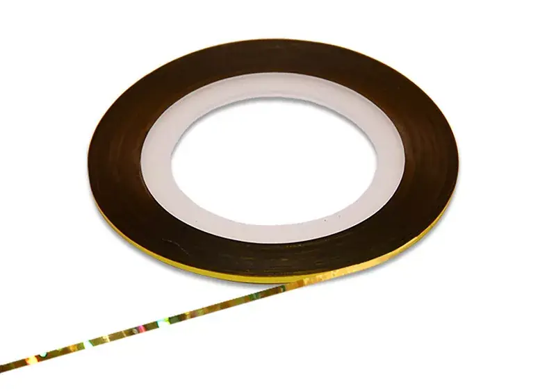 Artificial nail decorative strip 23 Gold rainbow glitter Vedd meg most