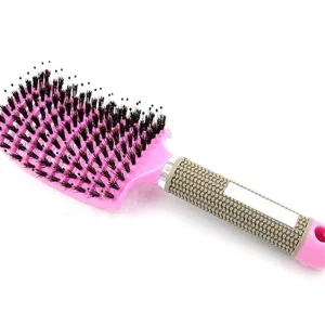 Vedd meg online Curved hairbrush for thick hair 001-DP Pink