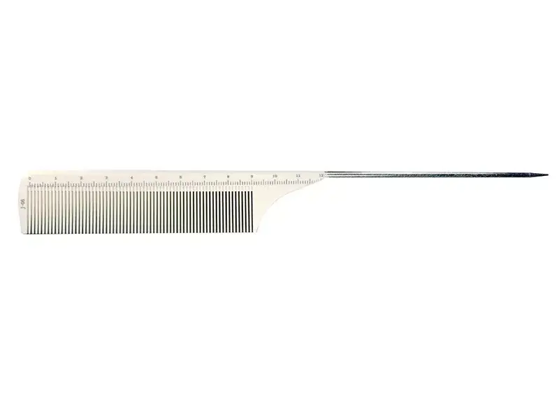 Vásárlói kedvenc Styling comb with metal pins, antistatic J-06 White