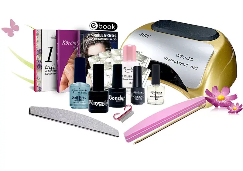 Gel polish starter kit with 48W black UV LED lamp Kihagyhatatlan ajánlat