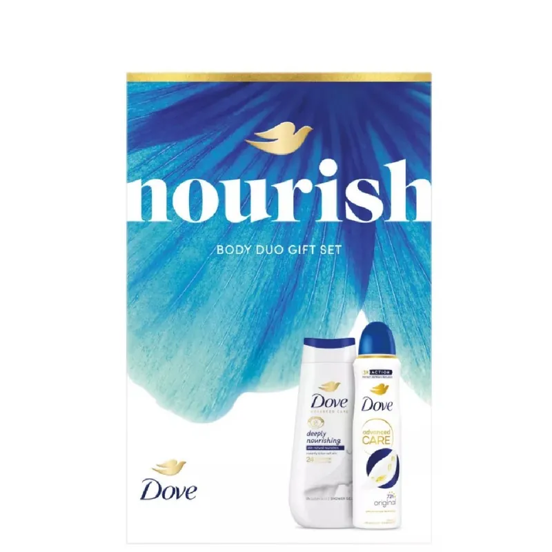 Csak ma Dove ajándékcsomag Nourish (tusfürdő 225ml + dezodor 150g)