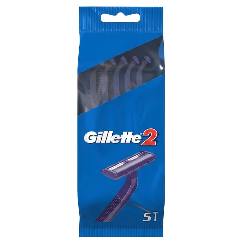 Biztonságos vásárlás Gillette borotva eldobható 5 db-os Blue2 (zacskós) kék-piros
