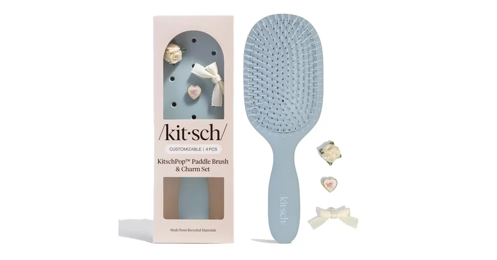 KITSCHPop™️Széles Hajkefe Újrahasznosított Műanyagból - Hazel Blue Újdonság