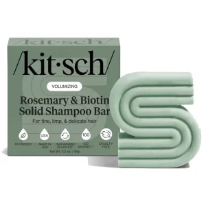 Azonnal elérhető KITSCH Hajdúsító szilárd sampon rozmaringgal és biotinnal, vékonyszálú hajra