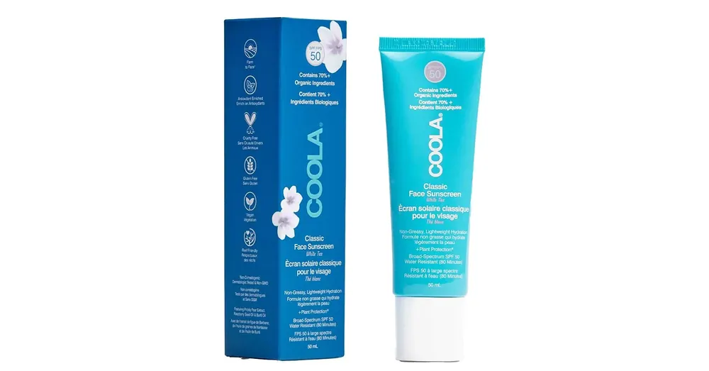 Utolsó esély COOLA Classic SPF50 fényvédő arcra - Fehér Tea