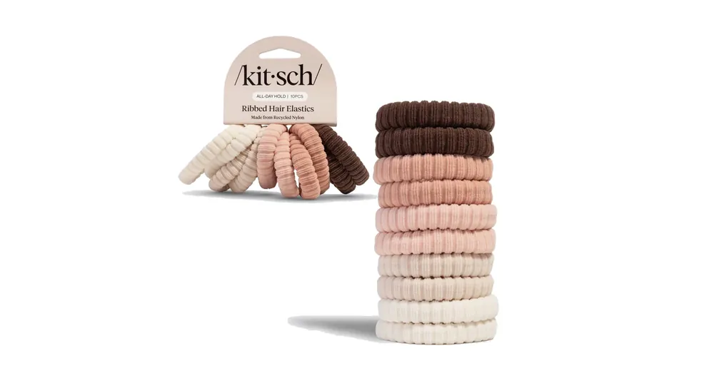 Vedd meg online KITSCH Bordázott Hajgumi szett - Blush