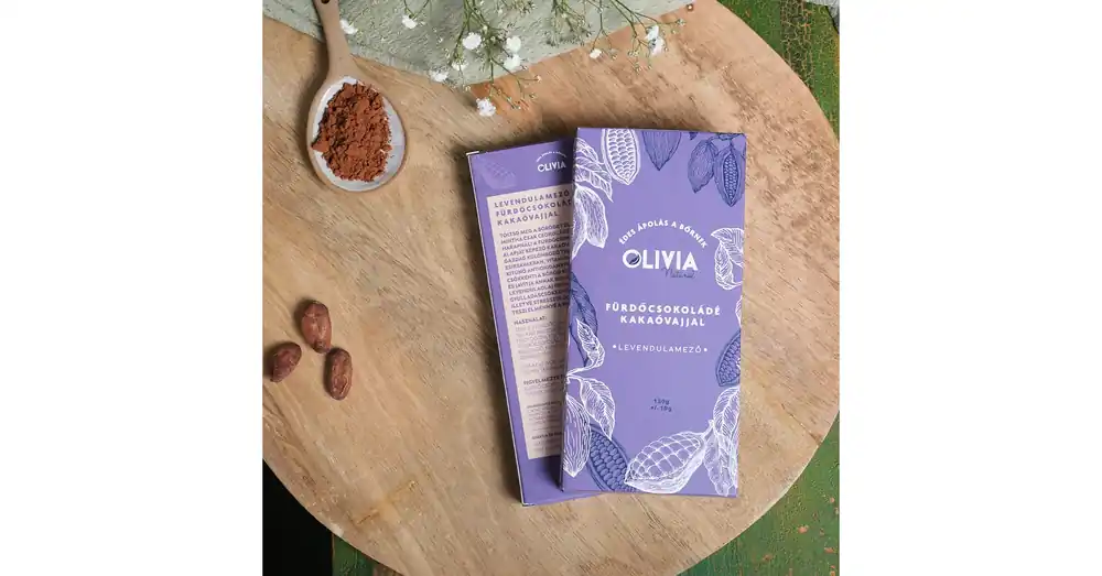Azonnal elérhető AKCIÓS OLIVIA NATURAL Kakaóvajas Levendulamező fürdőcsokoládé
