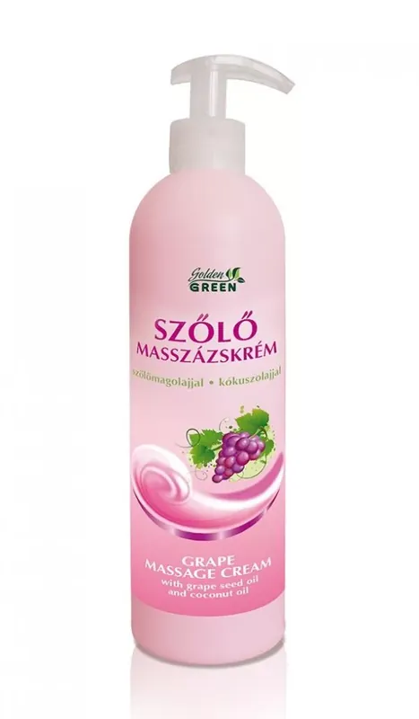 Golden GREEN Szőlő Masszázskrém szőlőmagolajjal és kókuszolajjal - 500 ml Kedvezményes ár