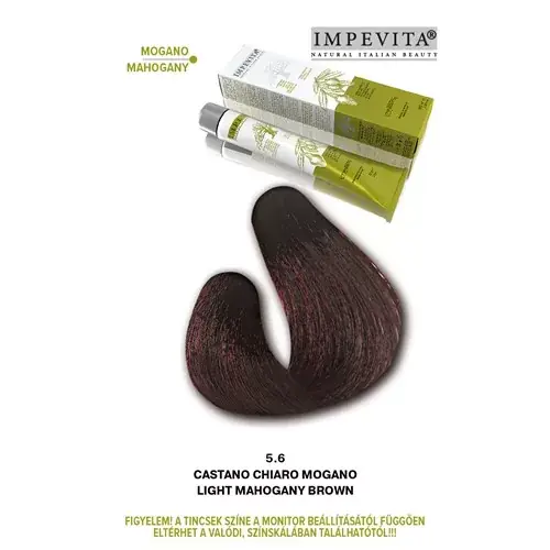 Impevita Ammónia- és PPD Mentes Krémhajfesték 100ml 5.6 Világosbarna Mahagóni IP Expressz szállítás