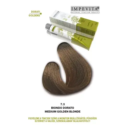 Impevita Ammónia- és PPD Mentes Krémhajfesték 100ml 7.3 Középszőke Arany IP Bestseller