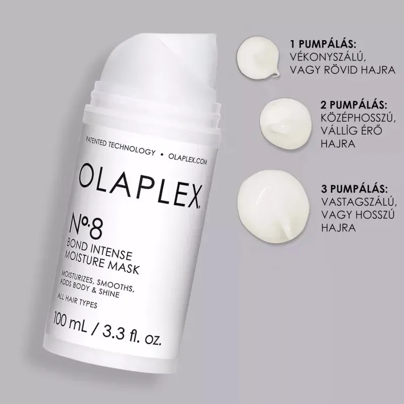 Prémium OLAPLEX No. 8 Bond Intense Moisture Mask - Kötéserősítő intenzív hidratáló maszk 100 ml