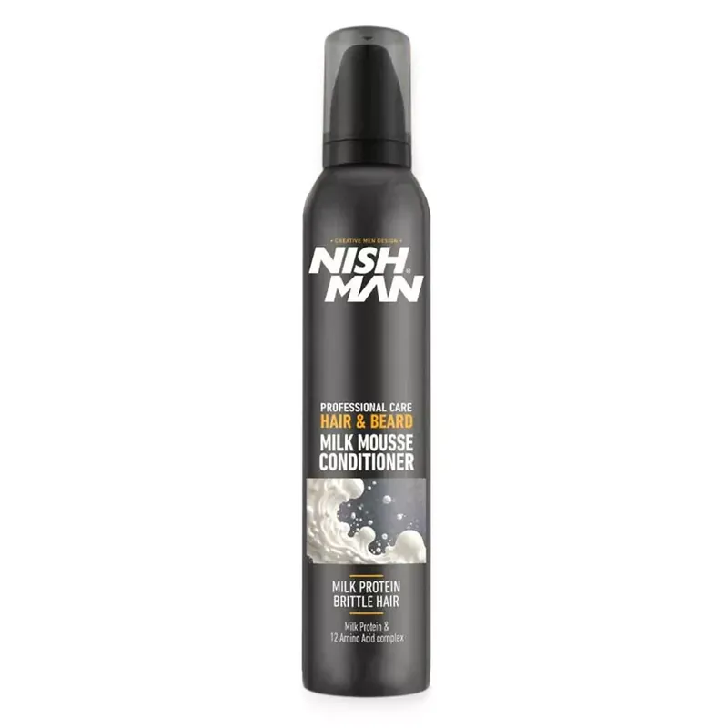 Szezonális akció Nish Man Milk Mousse Haj- és szakállápoló hab - 200 ml