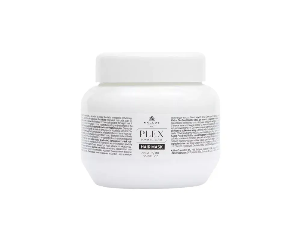 Kedvezményes ár Kallos Plex Bond Builder hajpakolás növényi protein és Peptid komplex-szel 275 ml
