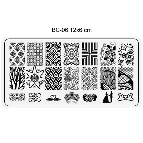 Körömnyomda lemez 6x12 cm méretű -BC06 Népszerű
