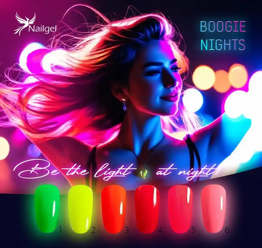 Outlet Boogie Nights 6 db-os gél lakk készlet ajándék margarétával